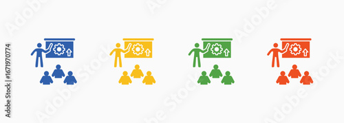Upskilling Training Icon Set Color Multiple Style Collection