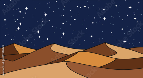 and keywords for the image

 Observing Stars Above Sand Dunes at Night