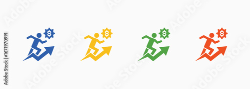Motivation Icon Set Color Multiple Style Collection
