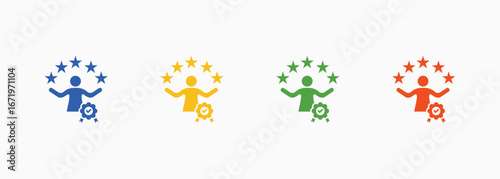 Professionalism Icon Set Color Multiple Style Collection