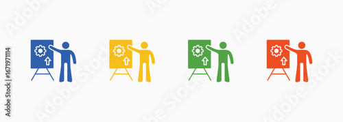 Coaching Icon Set Color Multiple Style Collection