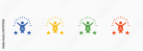 Confidence Icon Set Color Multiple Style Collection