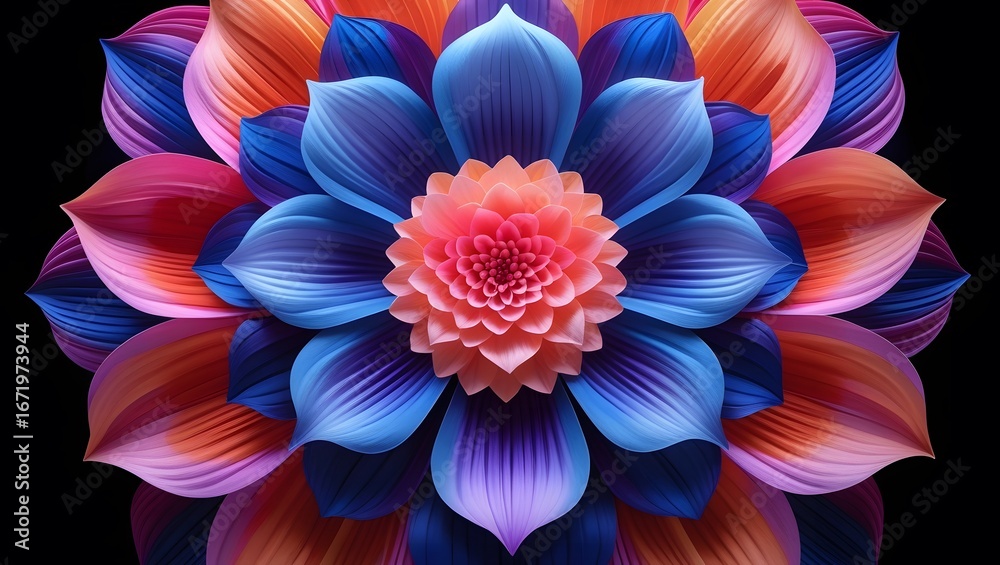 Obraz premium Vibrant Abstract Flower Petals Colorful Background