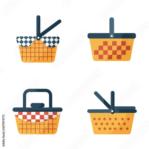 Arranging picnic essentials in woven baskets for outdoor adventures, park day