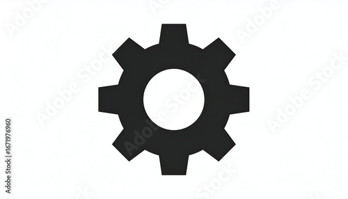Simple black gear icon on white background