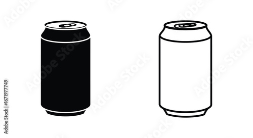 Black and white illustration of two soda cans side by side