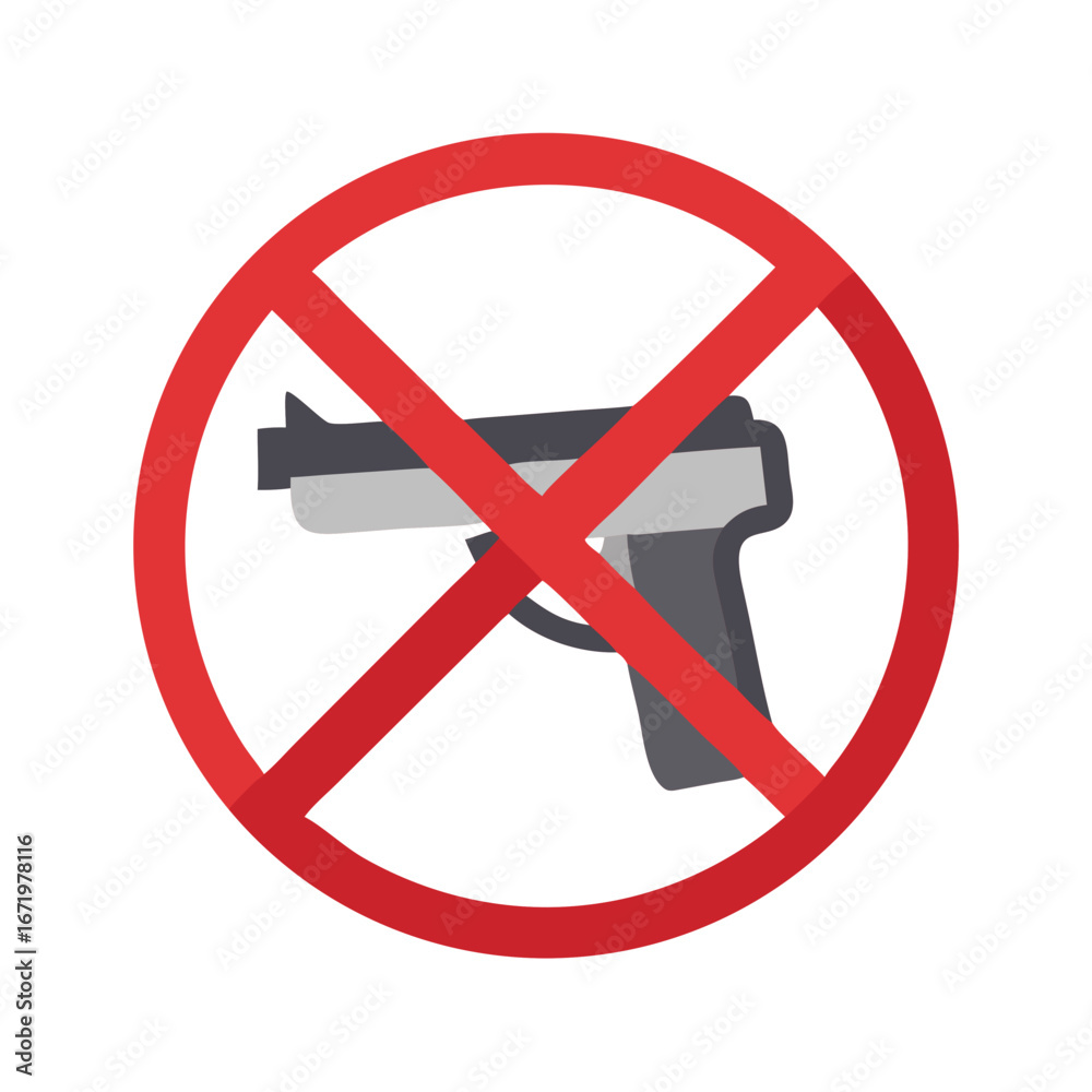Fototapeta premium No weapon allowed, prohibited, sign