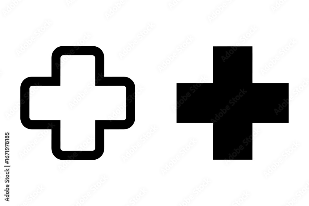 Obraz premium Silhouette of medical cross symbol
