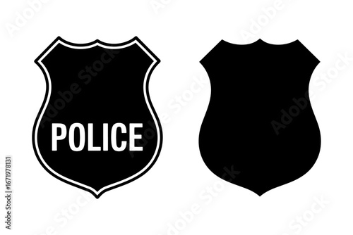 silhouette of police emblem badge 