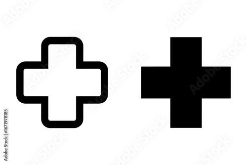 Silhouette of medical cross symbol