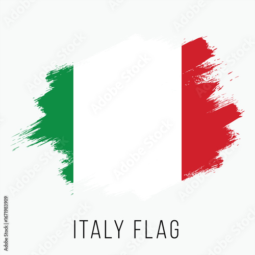 Vector art of italian flag painted with a brush stroke