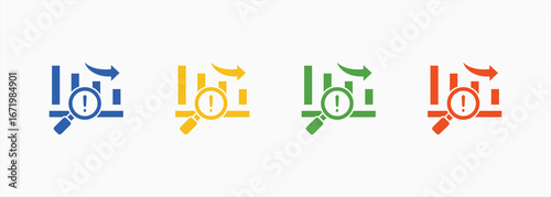 Crisis Analysis Icon Set Color Multiple Style Collection