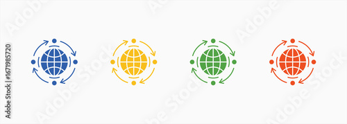 Cultural Transformation Icon Set Color Multiple Style Collection
