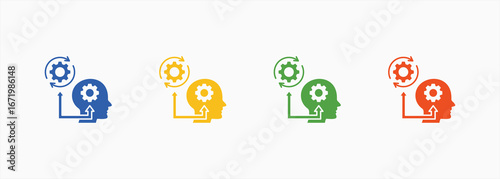 Critical Learning Icon Set Color Multiple Style Collection