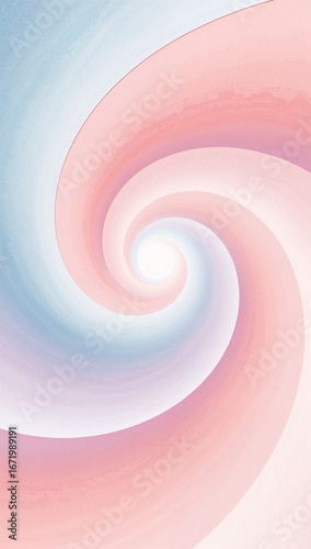 Pastel abstract spiral radiating outward forming calming curves in watercolor tones fading into infinite background