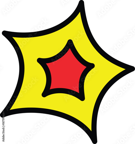 sparkling comic explosion vector icon