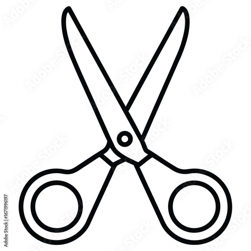 Illustration of an open scissor for cutting paper