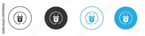 Electric plug icon vector style flat trendy collection.