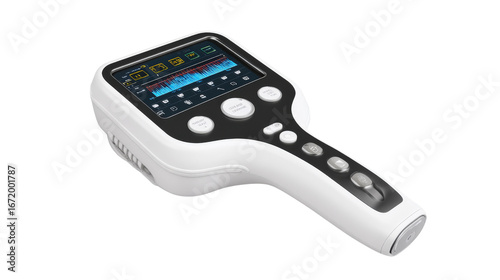 High-tech ultrasound therapy device for pain management, isolated on a Transparent background, PNG file.