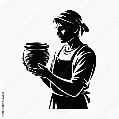 Artisan Holding Clay Pot