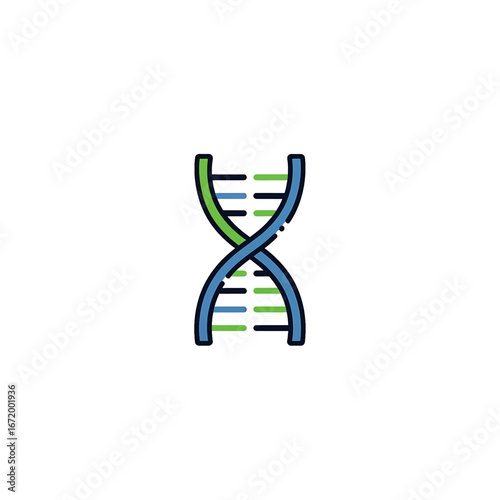 Illustration of a double helix DNA structure, representing genetics and biotechnology.