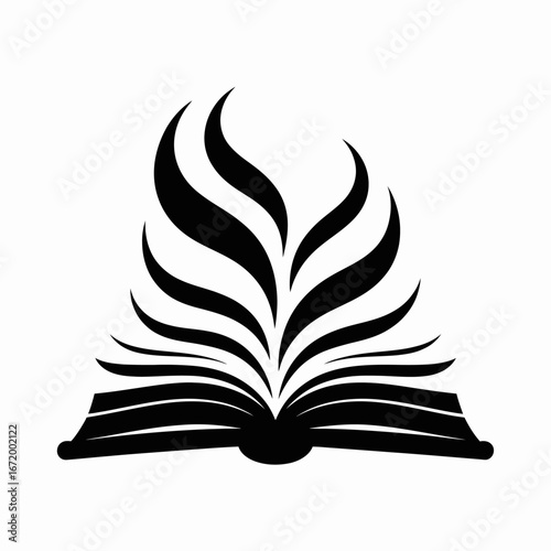 Black Book with Flames Icon Design