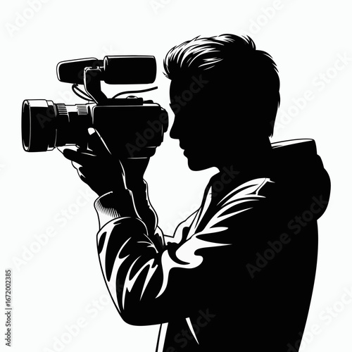 Camera Operator Silhouette in Action