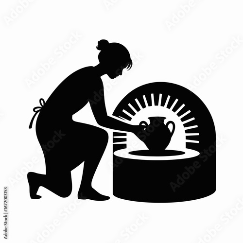 Crafting Pottery Silhouette Art