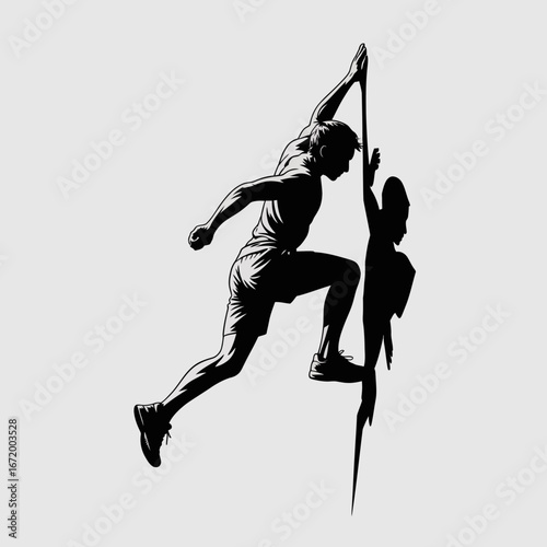 Dynamic Athlete Breaking Barriers Illustration