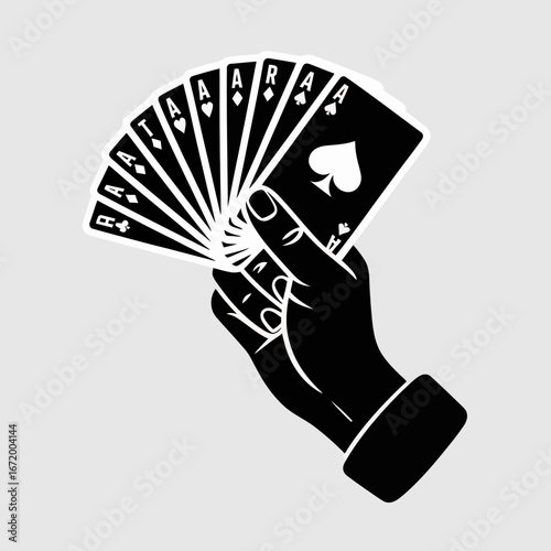 Hand Holding Playing Cards, Poker, Gambling, Ace