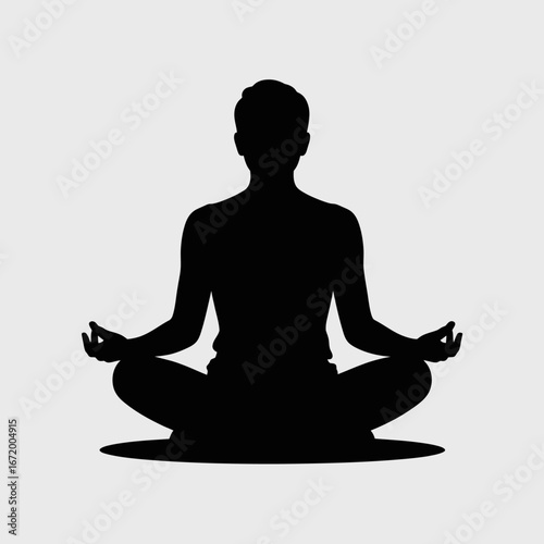 Meditation Silhouette in Lotus Position