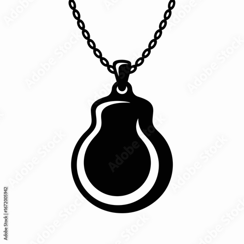 Stylish Black Pendant Necklace Design Illustration