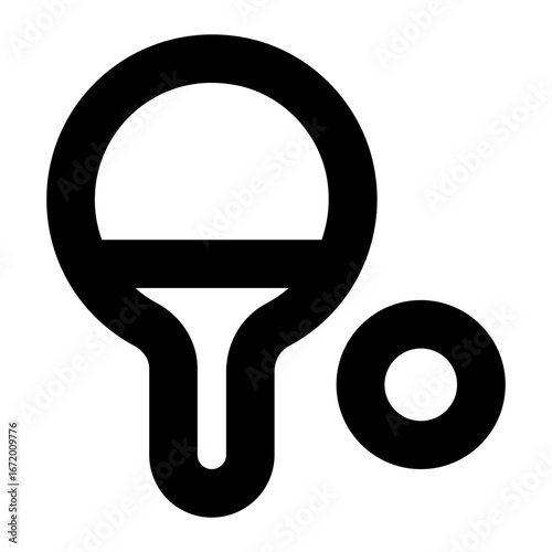 Table Tennis Ball Outline Icon