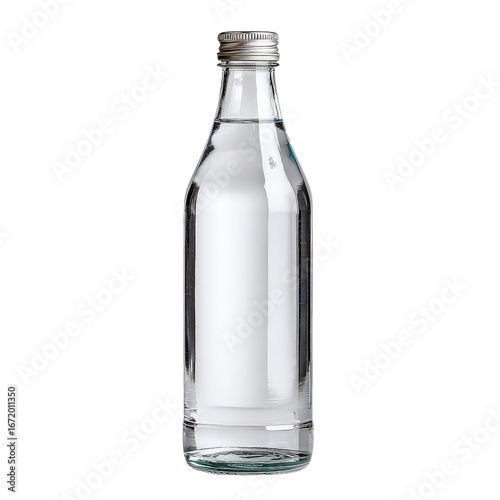 Wallpaper Mural Clear Glass Bottle with Water Reflection and Bright Lighting for Minimalistic Photography and Design Projects Torontodigital.ca