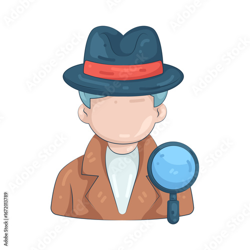 Illustration of detective 
