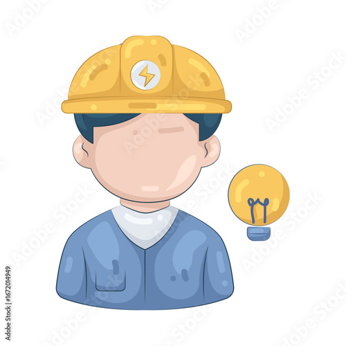 Illustration of electrician
