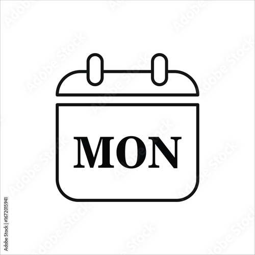 week icons. simple line vector