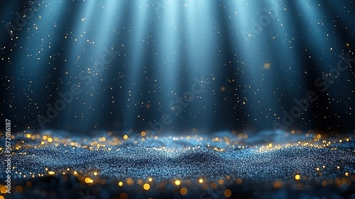 Beams & Blue Gold Sparkling Ground: Award Ceremony Stage