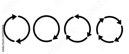 Circle arrow icon set  illustration, refresh, reload, set of circle arrows rotating.
