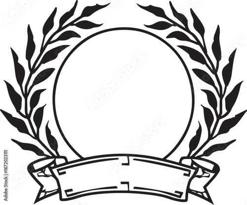 Elegant laurel wreath and ribbon frame for achievement