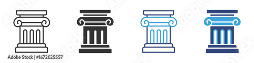 architecture roman pillar historical building monument design icon, vector illustration . 