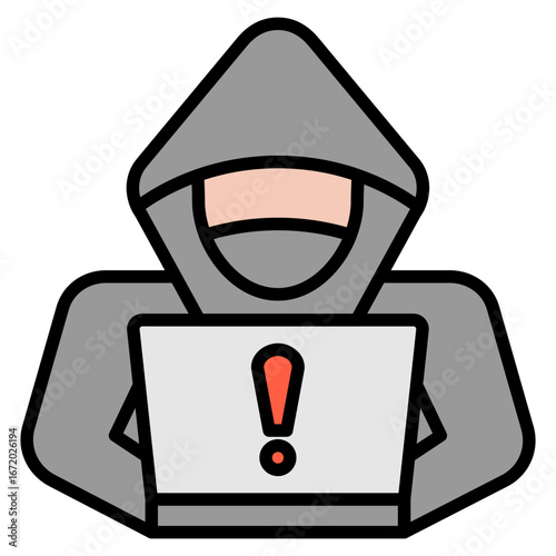 Hacker outline color icon