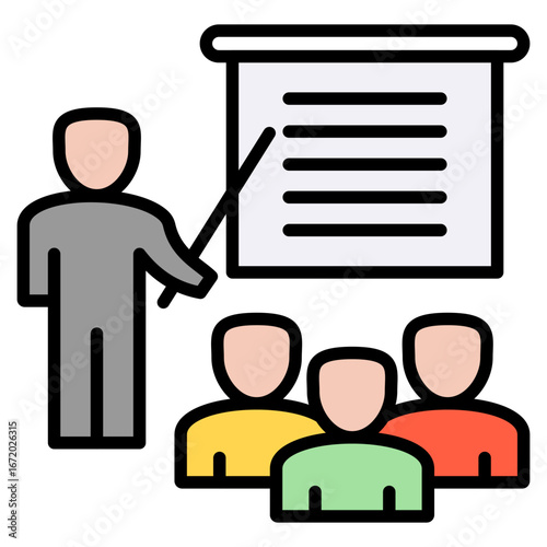 Presentation outline color icon
