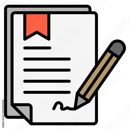 Contract outline color icon