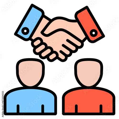 Agreement outline color icon
