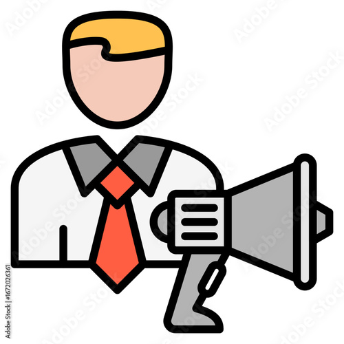 Promotor outline color icon