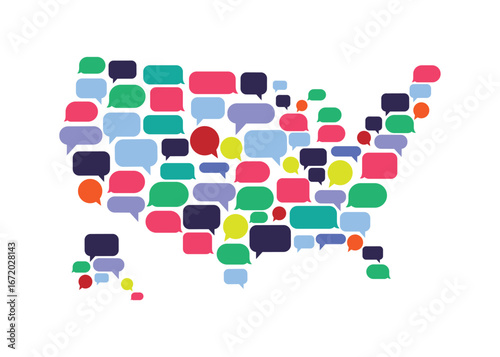 USA Bubbles Map vector Illustration