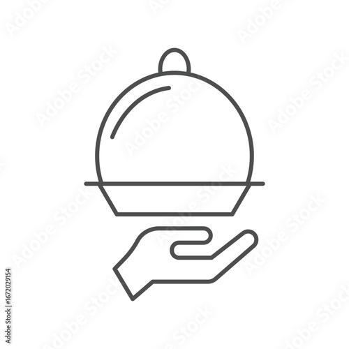 serving dish  thinline icon , vector, pixel perfect, illustrator file 
