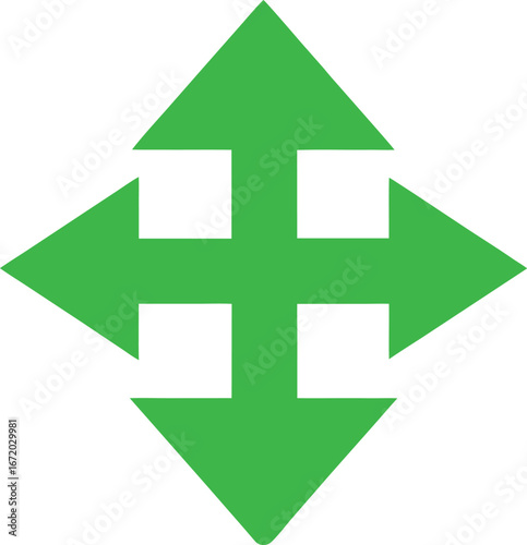 Free Download Double direction green arrow, vector art style - GFXLoad