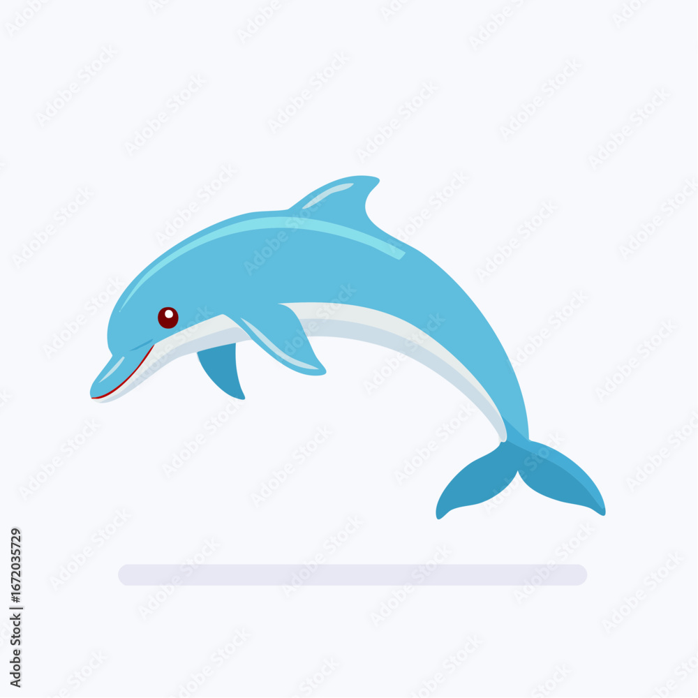 Fototapeta premium Playful blue dolphin leaping gracefully through the water.